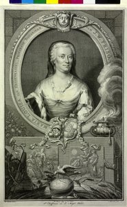 Landgravin van Hessen Kassel Mary Louisa door Jacobus (after) Houbraken