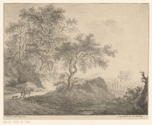 Ezeldrijver in berglandschap