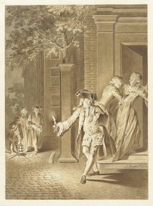 Scene uit Lubbert Lubbertse, of de geadelde boer door Jacobus Buys