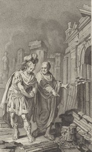 Scipio Aemilianus voor de ruïnes van Carthago in gezelschap van Polybius, 1797 door Jacobus Buys