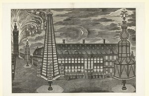 Illuminatie en vuurwerk te Gent, 1717