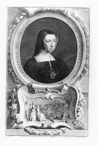 Portret van Catharina van Aragon door Jacobus Houbracken