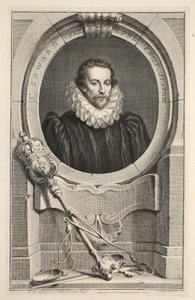 Portret van Sir Edward Coke, Lord Chief Justice, illustratie uit 
