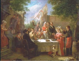 Het bruiloftsfeest, uit onbekend tijdschrift of boek door Jacob Joseph Eckhout