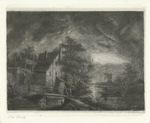 Landschap bij maanlicht