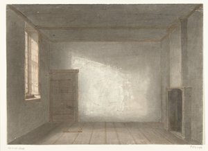 De kamer van Cornelis de Witt in de gevangenis De Gevangenpoort, Den Haag, 1844