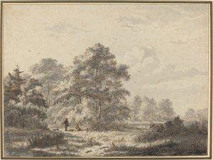 Jagers aan de Rand van het Bos door Jacobus Theodorus Abels