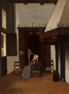 Jonge vrouw in een interieur