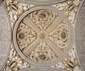 Detail van het plafond in de Sansovino Galerij, Venetië, ca. 1537