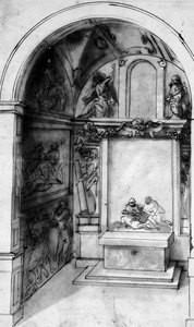 Een ontwerp voor een kapel versierd met fresco