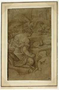 Allegorie van vuur (Venus in de smederij van Vulcanus) door Jacopo Bassano