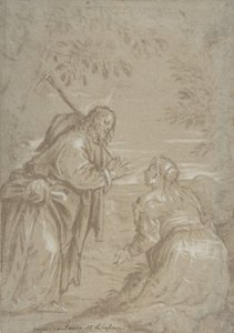 Christus verschijnt aan Sint Maria Magdalena Noli Me Tangere door Jacopo Bassano.