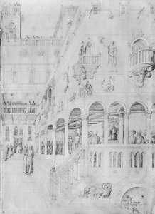 De geseling, uit het album van tekeningen van Jacopo Bellini door Jacopo Bellini