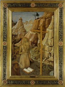 De boetvaardige Sint Hiëronymus in de woestijn door Jacopo Bellini