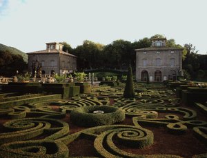 Uitzicht op Villa Lante door Jacopo Vignola