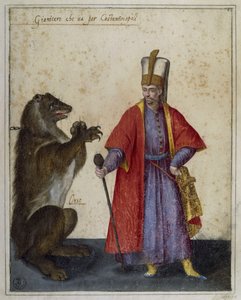 Janissery en beer, tekening door Jacopo Ligozzi (1547-1626)