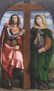 Verheffing van het Kruis. Heiligen Constantijn de Grote en Helena, 1520-1522