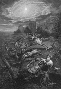 Sint Joris en de draak (gravure)