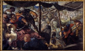 Slag tussen Turken en Christenen door Jacopo Robusti Tintoretto