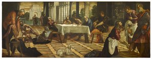 Christus Wast de Voeten van Zijn Discipelen, c. 1545-55 door Jacopo Robusti Tintoretto