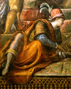 Doge Niccolo da Ponte ontvangt olijftak van Venetië (detail) door Jacopo Robusti Tintoretto