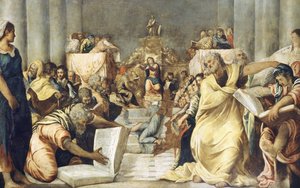 Jezus tussen de dokters in de Tempel van Jeruzalem door Jacopo Robusti Tintoretto