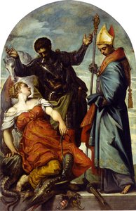 Sint Louis van Toulouse en Sint Joris, 1552 door Jacopo Robusti Tintoretto