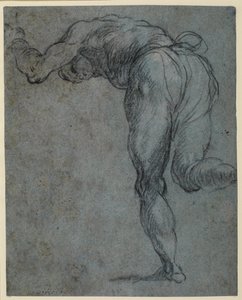 Studie van een voorovergebogen mannelijke figuur, 1575-ca. 1585