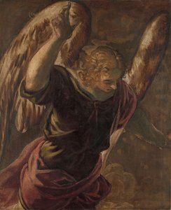 De Aankondiging: Engel, 1560-1584 door Jacopo Robusti Tintoretto