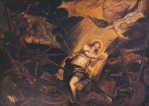 Het martelaarschap van Sint-Catharina, door Jacopo Robusti, bekend als de Tintoretto (1518-1594), Patriarchaal Paleis, Venetië, Italië door Jacopo Robusti Tintoretto