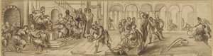 Salomo en de koningin van Sheba door Jacopo Robusti after Tintoretto