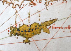 Cyprus, Renaissance kaart van Europa, Jacopo Russo (naar), 1528