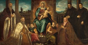 Doge Alvise Mocenigo en familie voor de Madonna en Kind, ca. 1575
