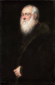 German: Bildnis eines weißbärtigen Mannes Portrait of king Sigismund II Augustus (1520-1572) door Jacopo Tintoretto
