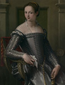 Portret van een vrouw, midden 16e eeuw door Jacopo Zucchi