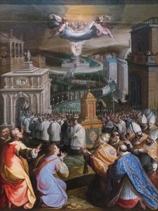 Processie van St. Gregorius de Grote door Jacopo Zucchi