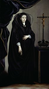 Portret van een Edelvrouw in Rouwkleding