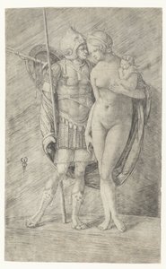Mars in wapenrusting en naakte Venus met Cupido door Jacopo de