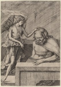 Custodi Nos Dormientes De Beschermengel door Jacopo de Barbari