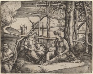 Heilige Familie met Sint-Elizabeth en de jonge Sint-Jan de Doper