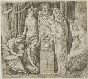 Offer aan Priapus, de kleinere plaat door Jacopo de
