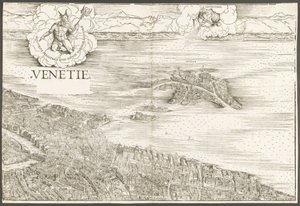 Uitzicht op Venetië [bovenste middenblok], 1500 door Jacopo de Barbari