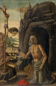 St. Hiëronymus als Boeteling, c.1590 door Jacopo del Sellaio