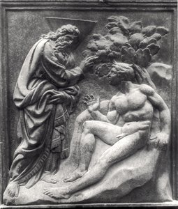 Schepping van Adam, paneel van de Porta Magna, c.1430 door Jacopo della Quercia