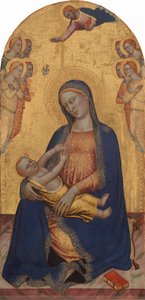 Madonna en Kind met God de Vader Zegenend en Engelen, c. 1370-1375 door Jacopo di Cione