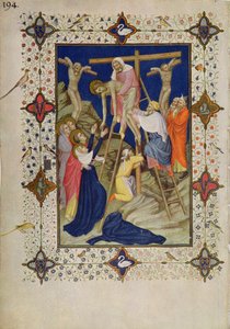 MS 11060-11061 Uren van het Kruis: Vespers, de Kruisafneming door Jacquemart de Hesdin