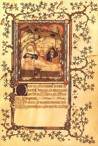 Ms Lat 18014 fol.38 De Geboorte, uit Les Petites Heures de Duc de Berry, ca.1385-90