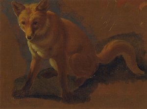 Studie van een vos door Jacques-Laurent Agasse