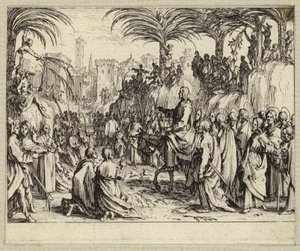 Jezus Christus die Jeruzalem binnengaat door Jacques (after) Callot