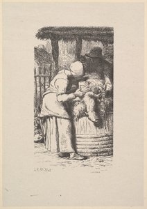 Schapenscheren, 1853 door Jacques Adrien Lavieille